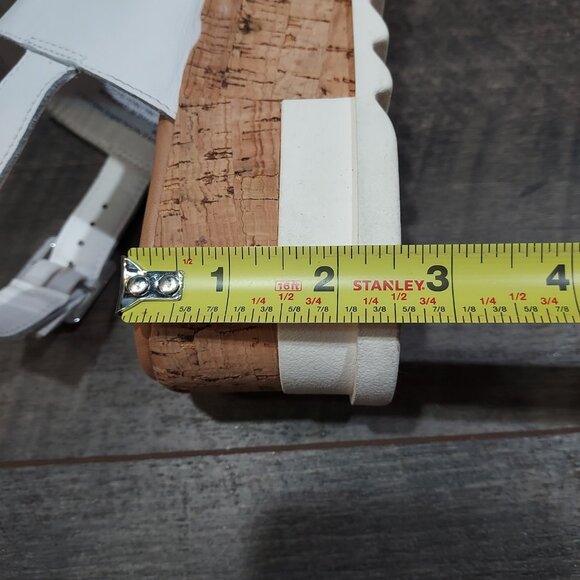 Steve Madden Brenda Thick Strap Platform Sandal Shoe White Size 8 Leather - Picture 6 of 10